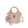 Bolso de Mano de Alta Gama con Textura de Patrón Lichi para Mujer 2026 Nuevo Bolso Cubo de Moda Cruzado
