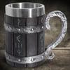 Suprimento Transfronteiriço Criativo Caneca de Cerveja Viking V8V6 Copo de Aço Inoxidável Resina Barril de Carvalho Copo de Água
