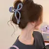 Presilha Ab Colorida com Laço Perolado Fresco e Doce para Mulheres, Roupa de Trabalho Simples, Essencial para Meninas Doces e Descoladas, Presilha Grande de Tubarão