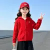 Conjunto de Moletom com Capuz Espesso e Pelúcia para Meninas Outono e Inverno Conjunto de Duas Peças Calça Larga Vermelha e Preta Para Crianças de Meia-Idade e Mais Velhas Estiloso Tendência