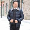 Abrigo de invierno para papá con chaqueta acolchada de algodón con terciopelo para mediana edad, cálida chaqueta acolchada de algodón con cuello de piel para abuelo de mediana edad y ancianos, chaqueta acolchada de algodón