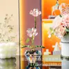Enfeites de Flor Rosa de Cristal, Decorações Criativas para Casa, Mesa de Sala de Estar, Estilo de Luxo Leve, Artesanato em Vidro de Flor Colorida de Sete Cabeças