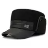 Gorra de Béisbol Gruesa y Cálida para Otoño e Invierno para Hombres de Mediana Edad y Mayores, Sombrero de Cuero para Papá y Abuelo, Gorra Gruesa con Visera de Pato y Forro de Felpa para Proteger los Oídos