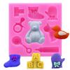 Biberón Oso Chupete Letra Serie Bebé Molde de Silicona Líquida Fondant Chocolate Pastel Molde Decorativo