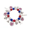 Pulseras de Cuentas de Equipo de la Liga Este de la MLB Philadelphia Phillies Mets Blue Jays Orioles Nationals Pulseras para Fans