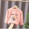 Camiseta básica de otoño e invierno para niños y niñas, terciopelo, ropa de invierno para niños, cuello semi-alto, camiseta de manga larga para bebé, camiseta interior para niño