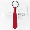 Corbata Jk Borgoña para Mujer, Estilo Japonés, Corbata de Rayas Perezosas Sin Nudo, Uniforme Académico, Foto de Graduación, Accesorio de Uniforme Escolar