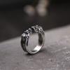 Anillo de Calavera Yudie Taiyin Marca de Moda para Hombre Nicho Diseño Original Superficie Fotosensible Avanzada Anillo Abierto Ajustable