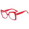 Nueva moda europea y americana anti luz azul espejo plano ins personalidad versátil montura grande cuadrada diente de sierra montura óptica gafas