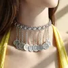 Collar con Borla de Monedas Estilo Étnico Retro Más Vendido Transfronterizo Cadena para el Cuello Fotografía de Viaje Adorno para la Cabeza Accesorio Multiusos Joyería de Estilo Exótico