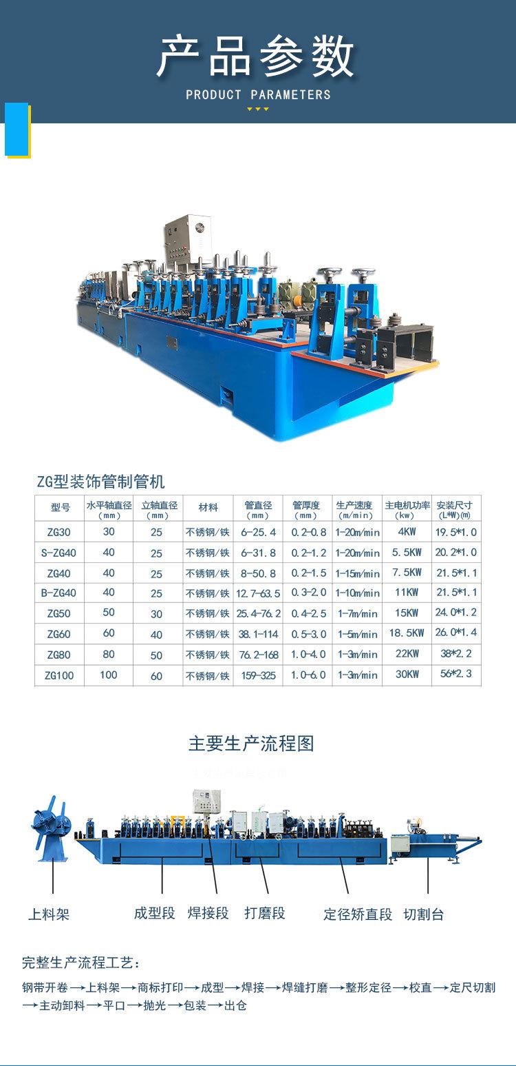 生产不锈钢管设备 301不锈钢卫生管焊管机 钢管生产设备