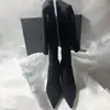 Botas de moda de punta fina, tacón de aguja, con cremallera lateral, estilizan, versátiles, estilo minimalista, botas altas hasta la rodilla de tacón alto para mujer