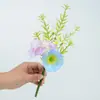 Flores Artificiais, Papoulas Falsas, Flores Perfumadas Amarradas à Mão, Buquês para Mesa de Jantar, Flores Artificiais Transfronteiriças, Flores de Seda para Exportação, Decoração de Sala de Estar
