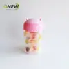 Botella transparente para niños de 420 ml para mascotas, tarro sellado, snacks de grado alimenticio, tapa, tarro de embalaje para hornear