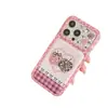Estilo Coreano Ins Doce Legal Rosa Estampa de Leopardo Bolinhas Pequena Maçã com Pingente Aplicável à Capa de Celular iPhone 18 Pro Max