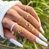 Anillo de Diamante Mariposa Nuevo Transfronterizo Lote Mixto Anillo de Perla Conjunto de Anillos Articulados de Gama Alta de Nicho para Mujer Juego de 21 Piezas