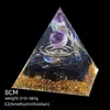 Pirámide de Cristal Natural de 8 cm Decoración Creativa para el Hogar Adorno Artesanal Bola de Cristal Envuelto en Resina Pirámide de Resina
