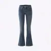 YECHUAN # Jeans acampanados de cintura baja estilo americano para mujer, nuevos para primavera y otoño 2026, pantalones de campana rectos elásticos retro