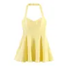 Para Comercio Exterior Europeo y Americano Transfronterizo Ropa de Mujer, Venta Caliente de Aliexpress Vestido de Verano Sexy Versátil de Dos Colores con Cuello Halter