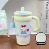 Copo de Água Cerâmico Copo Térmico Estilo Desenho Animado Feminino Estudante Bonito Escritório Copo com Canudo para Café com Alça Novo Estilo