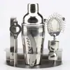 Nuevo de fábrica 750ml set de 7 piezas de acero inoxidable para coctelería utensilios de bar Shaker Shaker cóctel