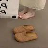 Mules abiertas de estilo francés para mujer, huecas y transpirables, mules de suela gruesa estilo romano para exteriores de verano