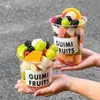 Copo para Cortar Frutas, Recipiente Descartável para Porcionar Abacaxi e Melancia, Tigela para Salada de Frutas Smoothie, Copo para Frutas Secas e Oleaginosas