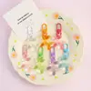 Llavero de Perro Globo Colorido Colgante de Dibujos Animados Creativo Corazón Femenino Accesorio para Bolso Resina Linda Pequeño Regalo Venta al por Mayor