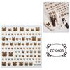 Zhengxiang comercio exterior transfronterizo japonés y coreano pegatinas de uñas relieve pegamento suave 5D sirena medusa doradas pegatinas de uñas al por mayor personalizadas