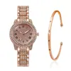 Explosiones de Comercio Exterior Moda Patrón Romano Diamante Reloj de Pulsera para Mujer Reloj de Pulsera de Cuarzo Brazalete Reloj de Pulsera para Mujer Fabricantes en stock