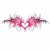 Pegatinas de Tatuaje de Cintura y Abdomen Sexy de Moda Tótem Gótico en Forma de Corazón Degradado Pegatinas de Tatuaje de Larga Duración