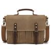 Bolsa Transversal de Lona com Camada Superior de Couro Bovino Masculina para Fotografia Estilo Retro Encerado Ombro Único Transversal Direto da Fábrica