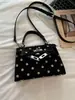 Bolso de lunares para mujer 2026 nuevo otoño popular Kelly bolso tote pequeño retro para ir al trabajo de un solo hombro bandolera bolso cuadrado pequeño