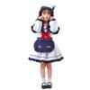 Vestido azul marino pequeño japonés Lolita Maid JK con lazo plisado y bonito vestido Lolita