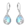 Aretes Rosa Moonlight para Mujer, Aretes Sencillos y de Alta Gama de Piedra Lunar, Modernos y Versátiles, Aretes Creativos Estilo Ins