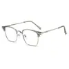 Nuevas Gafas Metálicas de Media Montura, Anti Luz Azul, Retro Trendy para Hombre, Se Pueden Combinar con Monturas Cuadradas de Graduación, Adelgazantes Gafas para Miopía al por Mayor