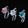 Anillo de Plata de Ley S925 con Diamante para Mujer, Moderno y Versátil, Brazo Retorcido Incrustado de Diamantes, Anillo de Seis Garras con Moissanita de 2 Quilates