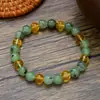 Pulseira de Cristal Mais Vendida Transfronteiriça Pulseira Elástica Feita à Mão com Contas para Homens e Mulheres Pulseira da Sorte para Casais Olho de Tigre Obsidiana