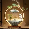 Estilo Zen Chino Oficina Fuente de Agua de la Suerte Adornos Anillo de Lámpara Quemador de Incienso de Flujo Inverso Casa con Circulación de Agua Regalo de Inauguración