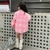 Camisas de Menina Outono 2026 Camisa Xadrez de Manga Longa Infantil Jaqueta de Primavera e Outono Blusa para Menininha Casual Versátil