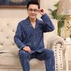 Pijamas de Primavera e Outono 100% Algodão Puro Masculino Manga Longa Cardigã Estilo Pai Idosos Roupas de Casa para Idosos Tamanho Plus 5XL