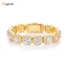 Pulseira Cuban Rock Candy com Fivela Dobrável Zircônia Incrustada em Cobre 12mm Design de Luxo Acessível para Homens Tendência Custard Factory Atacado