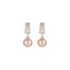Pendientes colgantes de perla Dongdaemun de estilo coreano para mujer, de alta gama, con microincrustaciones de circonita, aguja de plata S925, joyería de moda para las orejas.