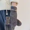 Manoplas de Hilo de Colores Todo Incluido para Mujer con Pulgar para Pantalla Táctil Cuello Colgante Ciclismo al Aire Libre Guantes Cálidos Nuevo Producto de Invierno