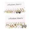 Aretes Estilo Nuevo Transfronterizo Set de Aretes de Alta Gama Corazón de Amor Mariposa Temperamento Versátil Set de Aretes Set de 10 Piezas Mayoreo