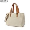 Bolso de mano informal para mujer, bolso diagonal de lona impermeable con primera capa de cuero, bolso de hombro de color sólido, suministro de fábrica desbordante