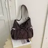 Bolsa de Lona Feminina 2026 Novo Estilo Coreano Estilo Ballet Bolsa de Ombro Único Grande Capacidade Para Aula Deslocamento Bolsa Tote Transversal