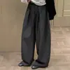 Moda coreana de alta gama para mujer de Dongdaemun, novedades de otoño: Pantalones casuales holgados de estilo coreano con cintura elástica y cordón