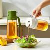 Rociador de aceite integrado para el hogar, rociador de aceite de doble propósito, botella rociadora de aceite atomizada, rociador de aceite de vidrio multifuncional a prueba de fugas.