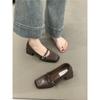 Zapatos Mary Jane retro para mujer, otoño 2024, estilo francés, elegantes, punta cuadrada, boca baja, tacón grueso, zapatos de tacón alto